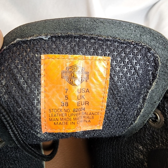 Harley Davidson Black Leather Lace Up Riding Boots Size 7 - Picture 5 of 7